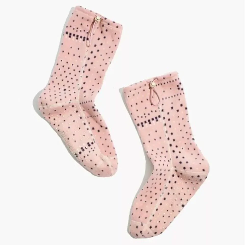 Madewell pink fleece Slipper Socks (L-XL)‎